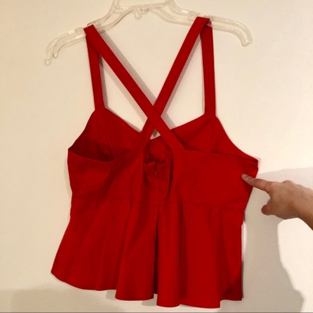 1.State Peplum Red RIVIERA FLAME Tank Large - Picture 4 of 6